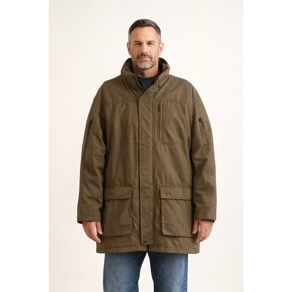 Bill Blass Men’s Winter Oversized Coat Jacket Colour Khaki Brown Size Large